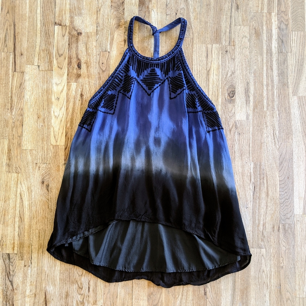 Embroidered Ombre Flowy Top